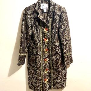 Kenzie Embroidered Floral Silky Coat